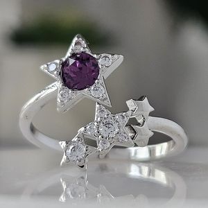 Amethyst Star Cluster Ring with Swarovski Crystals, Charmed Aroma 2021